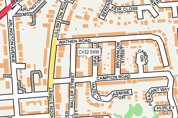 CV32 5XW map - OS OpenMap – Local (Ordnance Survey) CV32 5XW map - OS OpenMap – Local (Ordnance Survey)