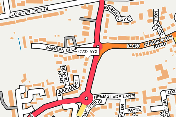 CV32 5YX map - OS OpenMap – Local (Ordnance Survey) CV32 5YX map - OS OpenMap – Local (Ordnance Survey)