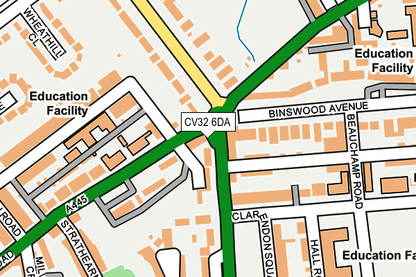 CV32 6DA map - OS OpenMap – Local (Ordnance Survey) CV32 6DA map - OS OpenMap – Local (Ordnance Survey)