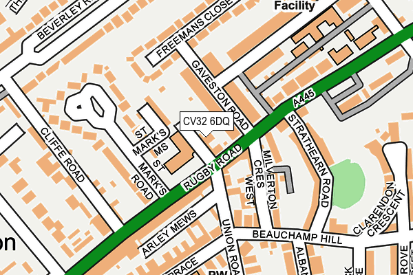 CV32 6DQ map - OS OpenMap – Local (Ordnance Survey) CV32 6DQ map - OS OpenMap – Local (Ordnance Survey)