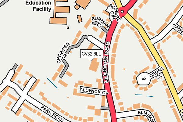 CV32 6LL map - OS OpenMap – Local (Ordnance Survey) CV32 6LL map - OS OpenMap – Local (Ordnance Survey)