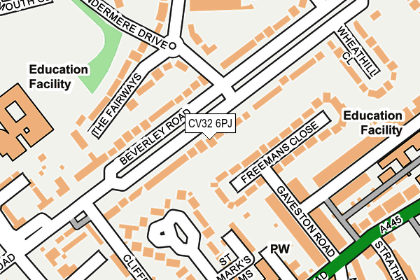 CV32 6PJ map - OS OpenMap – Local (Ordnance Survey) CV32 6PJ map - OS OpenMap – Local (Ordnance Survey)