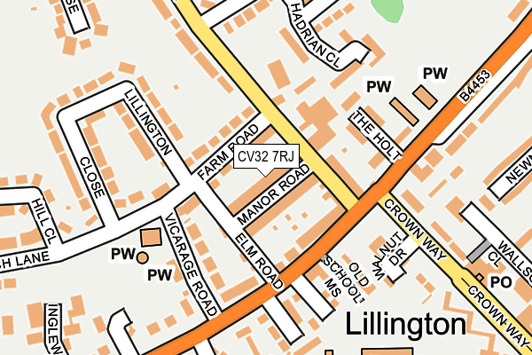 CV32 7RJ map - OS OpenMap – Local (Ordnance Survey)