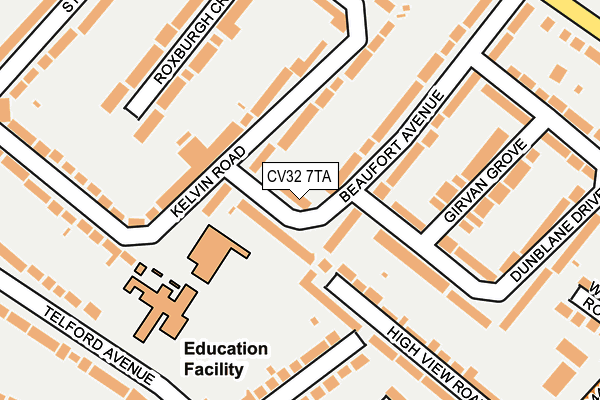 CV32 7TA map - OS OpenMap – Local (Ordnance Survey) CV32 7TA map - OS OpenMap – Local (Ordnance Survey)