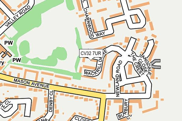 CV32 7UR map - OS OpenMap – Local (Ordnance Survey) CV32 7UR map - OS OpenMap – Local (Ordnance Survey)