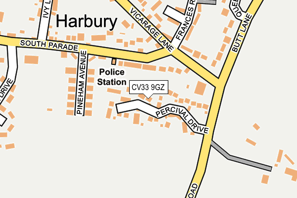 CV33 9GZ map - OS OpenMap – Local (Ordnance Survey)
