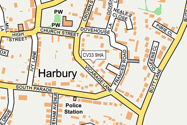 CV33 9HA map - OS OpenMap – Local (Ordnance Survey)