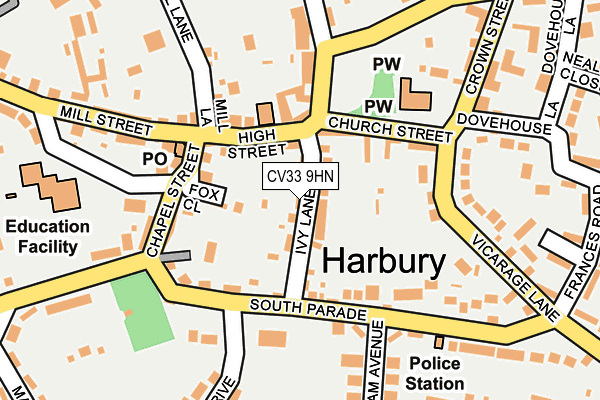CV33 9HN map - OS OpenMap – Local (Ordnance Survey) CV33 9HN map - OS OpenMap – Local (Ordnance Survey)