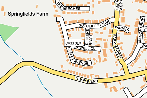 CV33 9LX map - OS OpenMap – Local (Ordnance Survey)