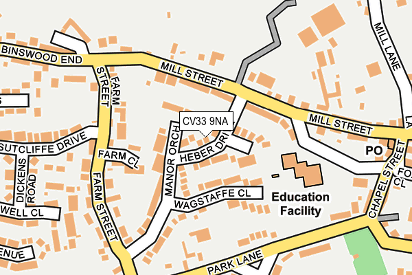 CV33 9NA map - OS OpenMap – Local (Ordnance Survey)