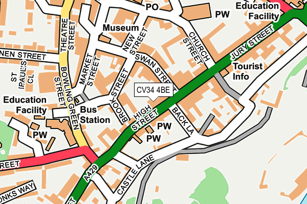 CV34 4BE map - OS OpenMap – Local (Ordnance Survey) CV34 4BE map - OS OpenMap – Local (Ordnance Survey)