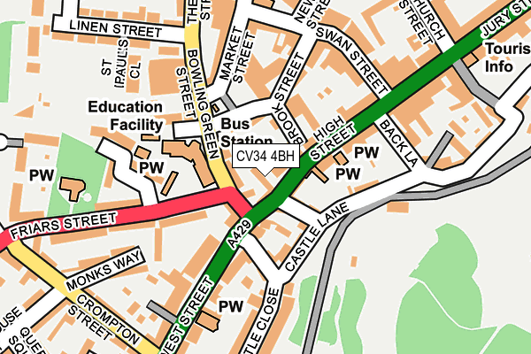 CV34 4BH map - OS OpenMap – Local (Ordnance Survey) CV34 4BH map - OS OpenMap – Local (Ordnance Survey)