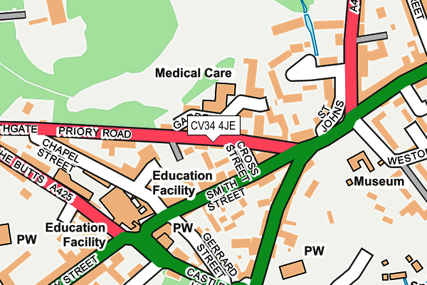 CV34 4JE map - OS OpenMap – Local (Ordnance Survey) CV34 4JE map - OS OpenMap – Local (Ordnance Survey)