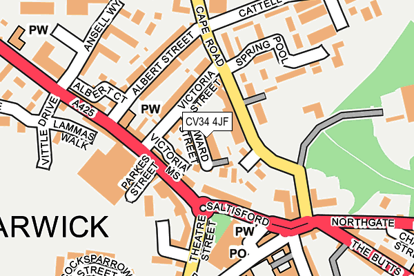 CV34 4JF map - OS OpenMap – Local (Ordnance Survey) CV34 4JF map - OS OpenMap – Local (Ordnance Survey)