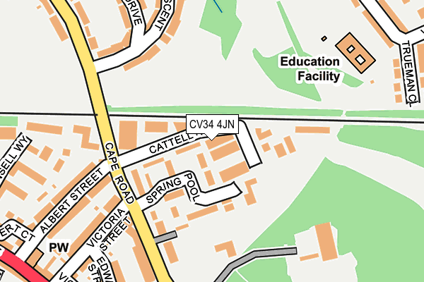 CV34 4JN map - OS OpenMap – Local (Ordnance Survey) CV34 4JN map - OS OpenMap – Local (Ordnance Survey)