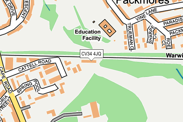 CV34 4JQ map - OS OpenMap – Local (Ordnance Survey) CV34 4JQ map - OS OpenMap – Local (Ordnance Survey)