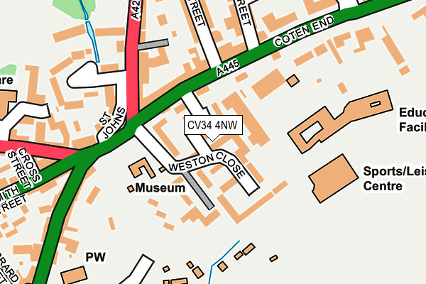 CV34 4NW map - OS OpenMap – Local (Ordnance Survey) CV34 4NW map - OS OpenMap – Local (Ordnance Survey)