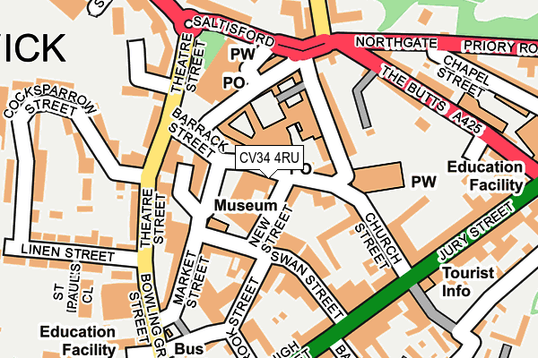 CV34 4RU map - OS OpenMap – Local (Ordnance Survey) CV34 4RU map - OS OpenMap – Local (Ordnance Survey)