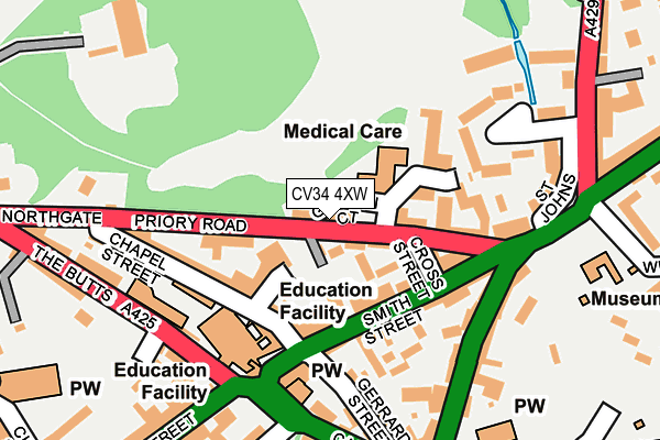 CV34 4XW map - OS OpenMap – Local (Ordnance Survey) CV34 4XW map - OS OpenMap – Local (Ordnance Survey)