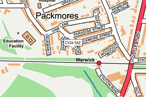 CV34 5AZ map - OS OpenMap – Local (Ordnance Survey) CV34 5AZ map - OS OpenMap – Local (Ordnance Survey)
