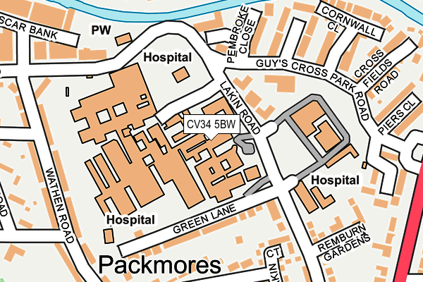 CV34 5BW map - OS OpenMap – Local (Ordnance Survey)