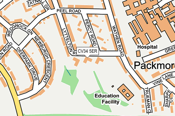 CV34 5ER map - OS OpenMap – Local (Ordnance Survey) CV34 5ER map - OS OpenMap – Local (Ordnance Survey)