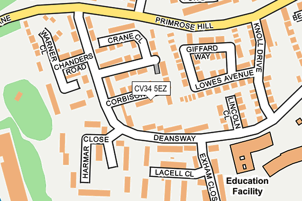 CV34 5EZ map - OS OpenMap – Local (Ordnance Survey) CV34 5EZ map - OS OpenMap – Local (Ordnance Survey)