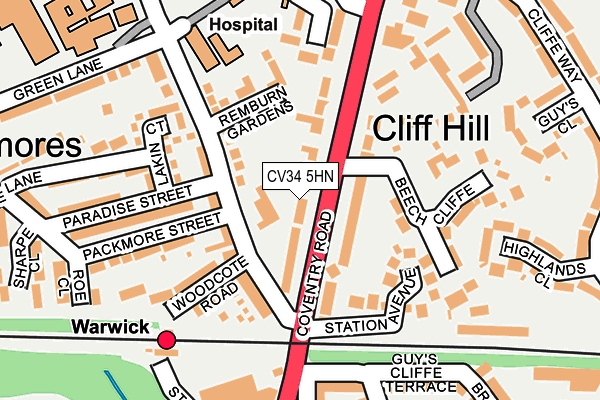 CV34 5HN map - OS OpenMap – Local (Ordnance Survey) CV34 5HN map - OS OpenMap – Local (Ordnance Survey)