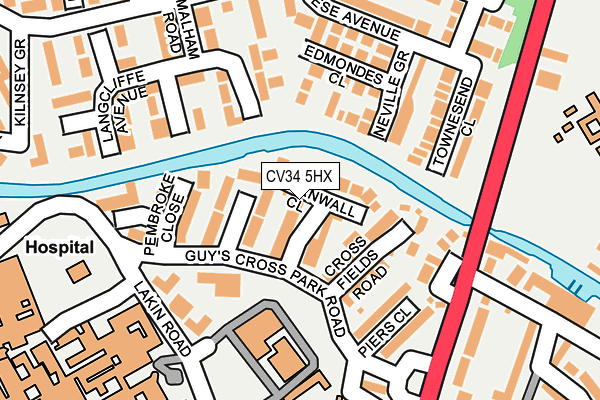 CV34 5HX map - OS OpenMap – Local (Ordnance Survey) CV34 5HX map - OS OpenMap – Local (Ordnance Survey)
