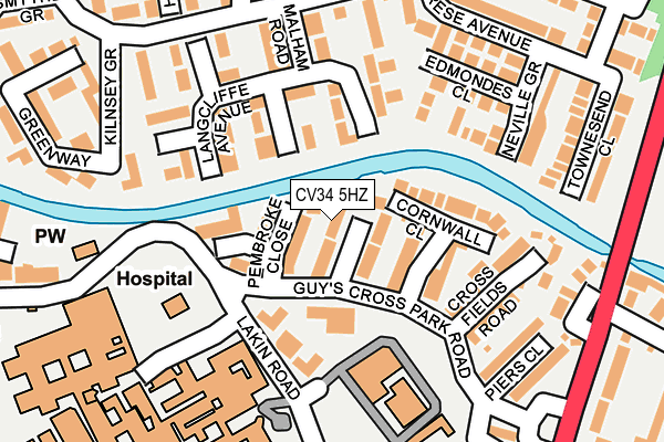 CV34 5HZ map - OS OpenMap – Local (Ordnance Survey) CV34 5HZ map - OS OpenMap – Local (Ordnance Survey)