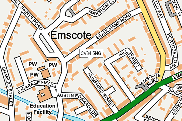 CV34 5NG map - OS OpenMap – Local (Ordnance Survey) CV34 5NG map - OS OpenMap – Local (Ordnance Survey)