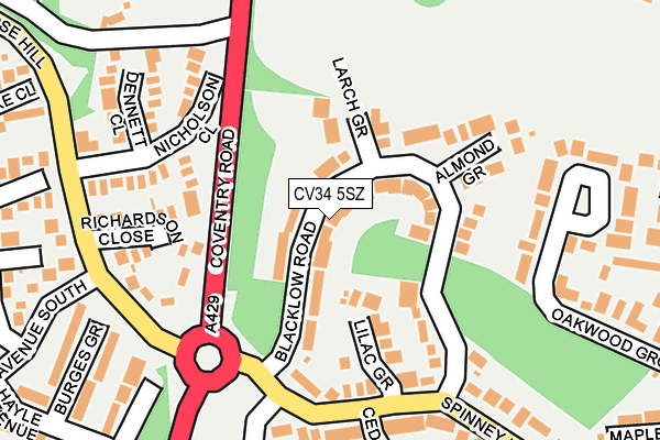 CV34 5SZ map - OS OpenMap – Local (Ordnance Survey) CV34 5SZ map - OS OpenMap – Local (Ordnance Survey)