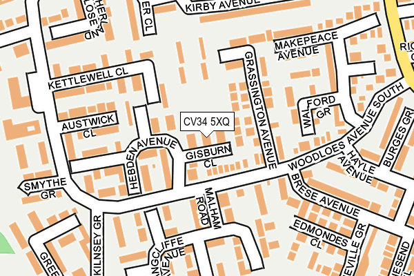 CV34 5XQ map - OS OpenMap – Local (Ordnance Survey) CV34 5XQ map - OS OpenMap – Local (Ordnance Survey)