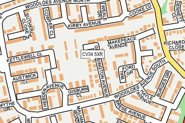 CV34 5XR map - OS OpenMap – Local (Ordnance Survey) CV34 5XR map - OS OpenMap – Local (Ordnance Survey)