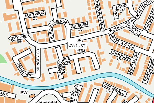CV34 5XY map - OS OpenMap – Local (Ordnance Survey) CV34 5XY map - OS OpenMap – Local (Ordnance Survey)