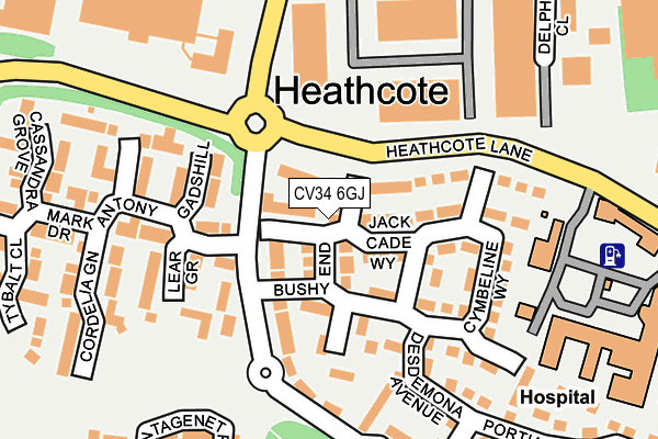 CV34 6GJ map - OS OpenMap – Local (Ordnance Survey)
