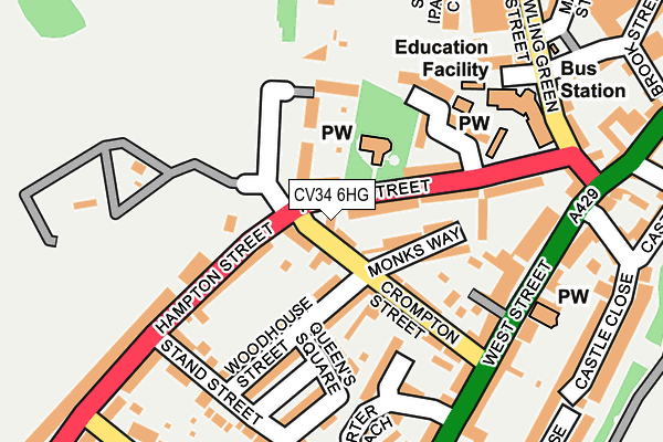 CV34 6HG map - OS OpenMap – Local (Ordnance Survey) CV34 6HG map - OS OpenMap – Local (Ordnance Survey)
