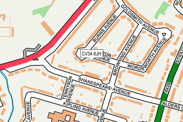 CV34 6JH map - OS OpenMap – Local (Ordnance Survey) CV34 6JH map - OS OpenMap – Local (Ordnance Survey)