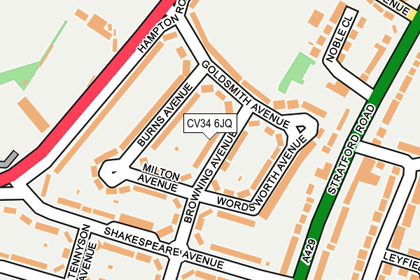 CV34 6JQ map - OS OpenMap – Local (Ordnance Survey) CV34 6JQ map - OS OpenMap – Local (Ordnance Survey)