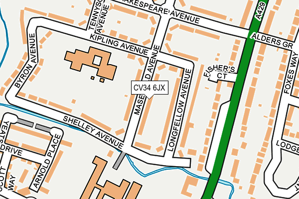CV34 6JX map - OS OpenMap – Local (Ordnance Survey) CV34 6JX map - OS OpenMap – Local (Ordnance Survey)