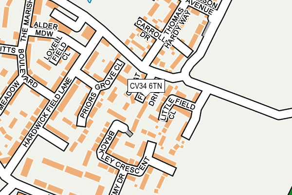 CV34 6TN map - OS OpenMap – Local (Ordnance Survey) CV34 6TN map - OS OpenMap – Local (Ordnance Survey)