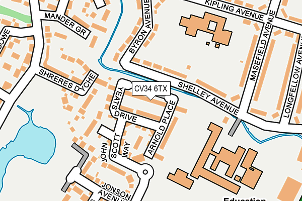 CV34 6TX map - OS OpenMap – Local (Ordnance Survey) CV34 6TX map - OS OpenMap – Local (Ordnance Survey)