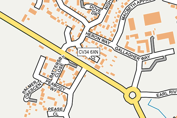 CV34 6XN map - OS OpenMap – Local (Ordnance Survey) CV34 6XN map - OS OpenMap – Local (Ordnance Survey)