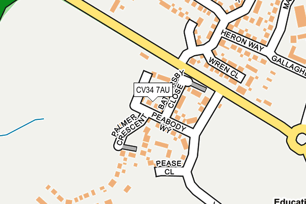 CV34 7AU map - OS OpenMap – Local (Ordnance Survey) CV34 7AU map - OS OpenMap – Local (Ordnance Survey)