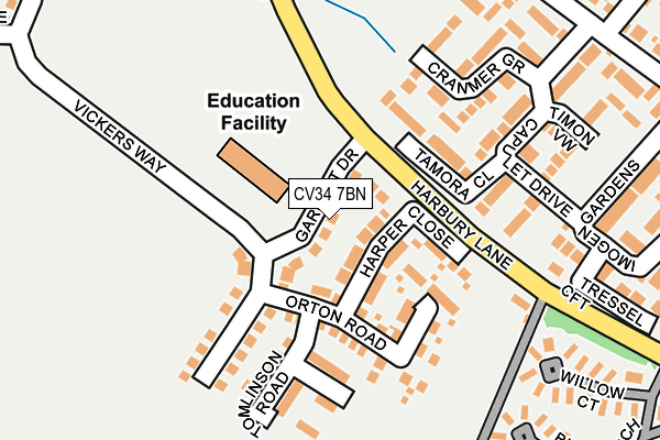 CV34 7BN map - OS OpenMap – Local (Ordnance Survey) CV34 7BN map - OS OpenMap – Local (Ordnance Survey)