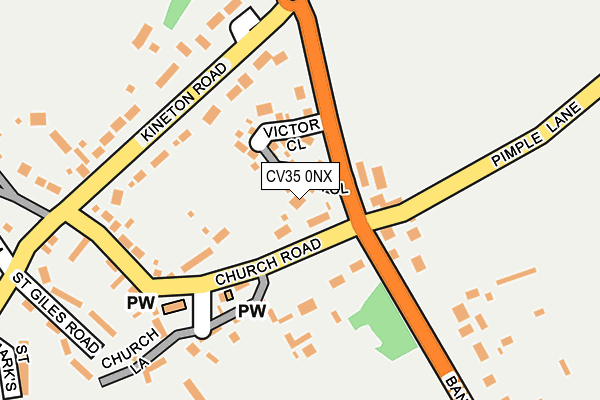 CV35 0NX map - OS OpenMap – Local (Ordnance Survey) CV35 0NX map - OS OpenMap – Local (Ordnance Survey)