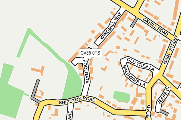 CV35 0TS map - OS OpenMap – Local (Ordnance Survey)