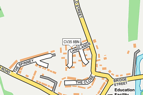 CV35 8BN map - OS OpenMap – Local (Ordnance Survey) CV35 8BN map - OS OpenMap – Local (Ordnance Survey)