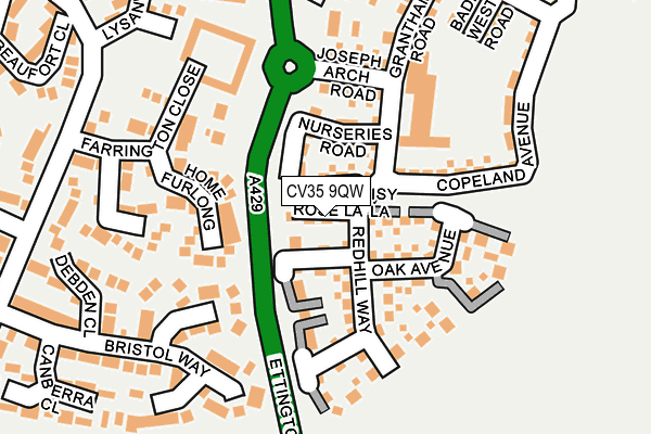 CV35 9QW map - OS OpenMap – Local (Ordnance Survey)