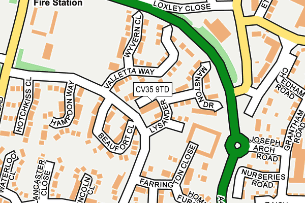 CV35 9TD map - OS OpenMap – Local (Ordnance Survey) CV35 9TD map - OS OpenMap – Local (Ordnance Survey)
